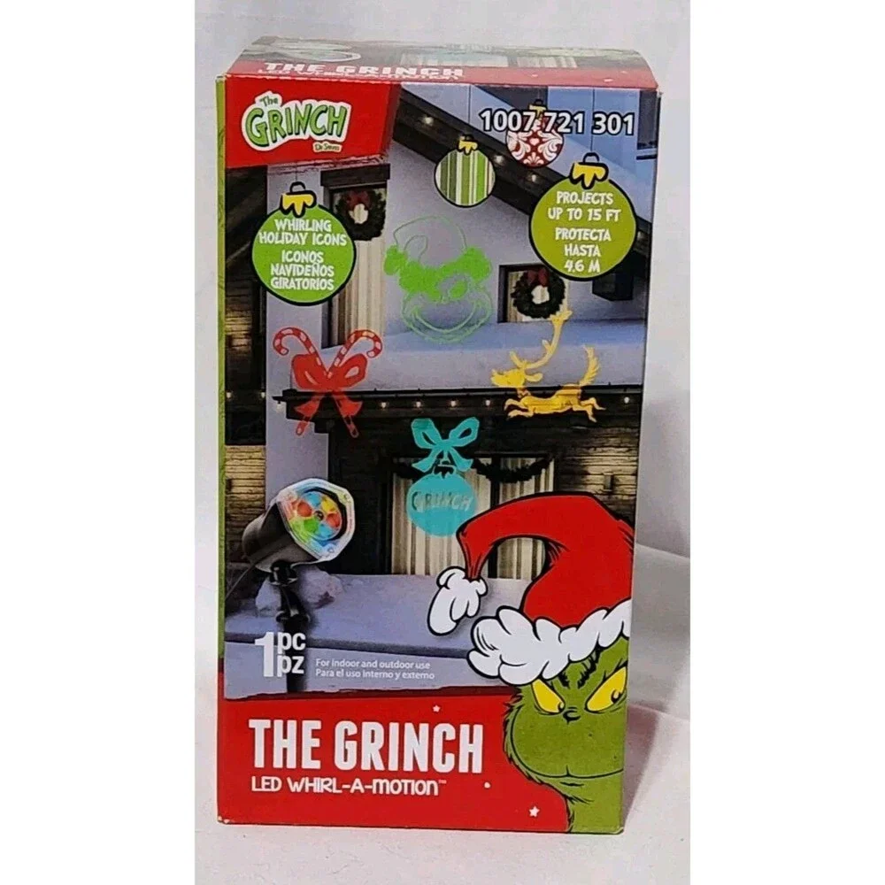 Christmas The Grinch LED Whirl A Motion Static Light Show Projects 15 FT GEMMY